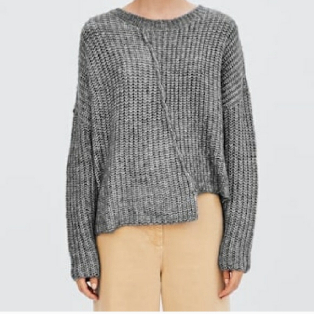 Zara Gray Alpaca Blend Knit Sweater Size Medium